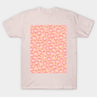 All Over Pink Grapefruit Citrus Slice Pattern T-Shirt